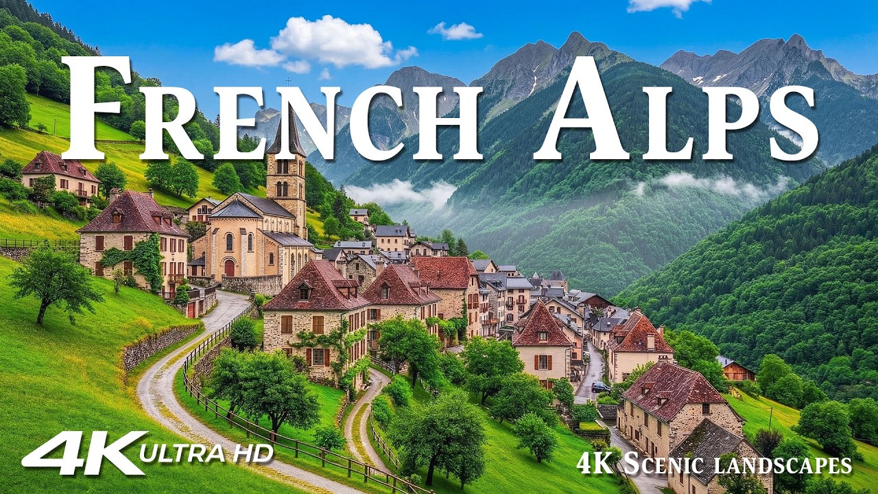 French Alps 4K | Majestic Alpine Escape – Snowy Peaks, Crystal Lakes & Timeless Villages
