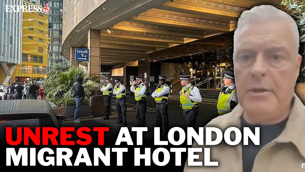 London migrant hotel protest ERUPTS as huge police turnout escalates tensions