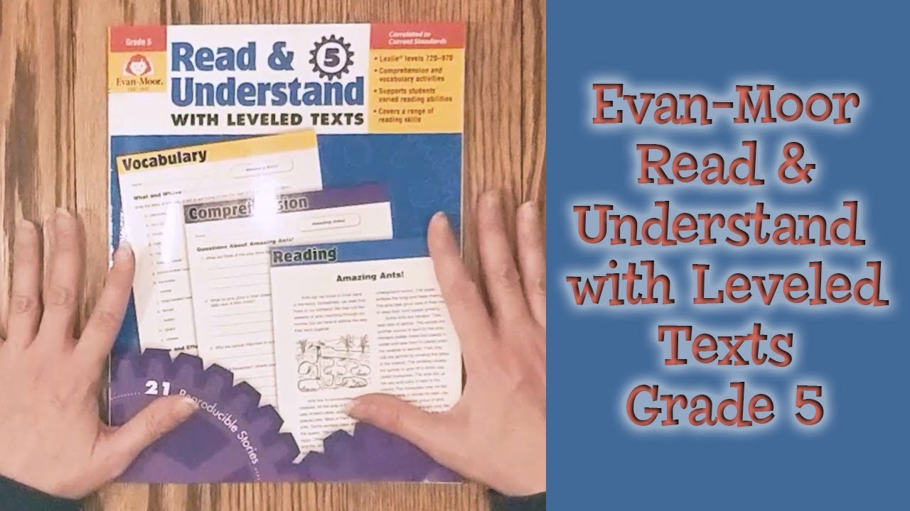 Evan Moor Read & Understand Leveled Texts Grade 5 Homeschool Curriculum Comprehension