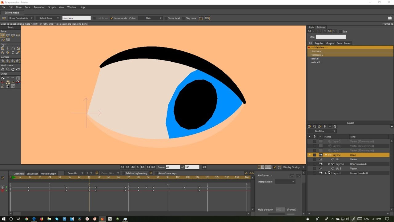 3D eye in Moho