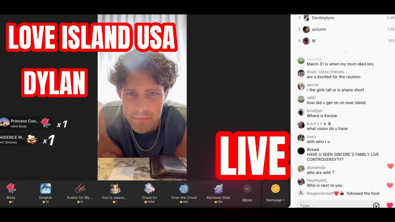 Dylan Live on Future with Kenzie & His Love Island USA Experience #loveislandusa #loveisland