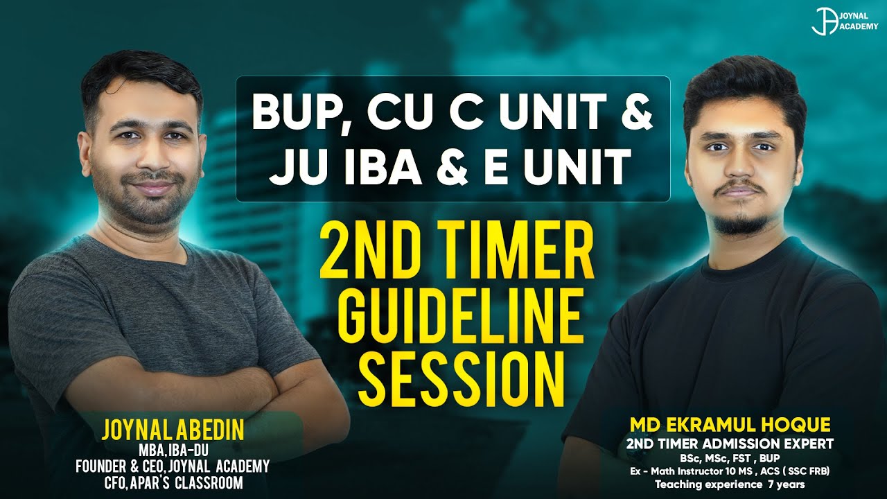2nd Timer Guideline session, BUP, CU C Unit & JU IBA