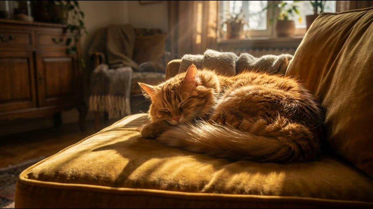 Gentle Cat Purr Sounds for Deep Relaxation & Peaceful Sleep | 1 Hour Calming Ambient
