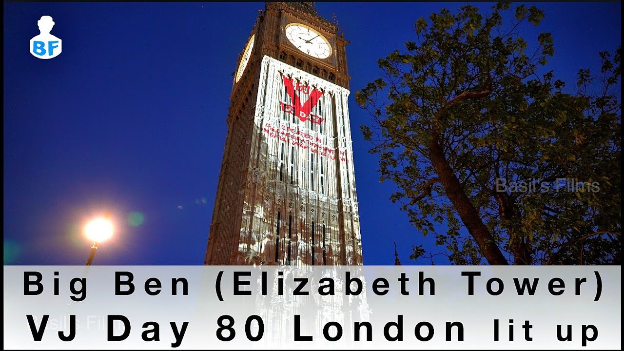 Big Ben Clock Tower lit up to mark VJ Day 80  2025