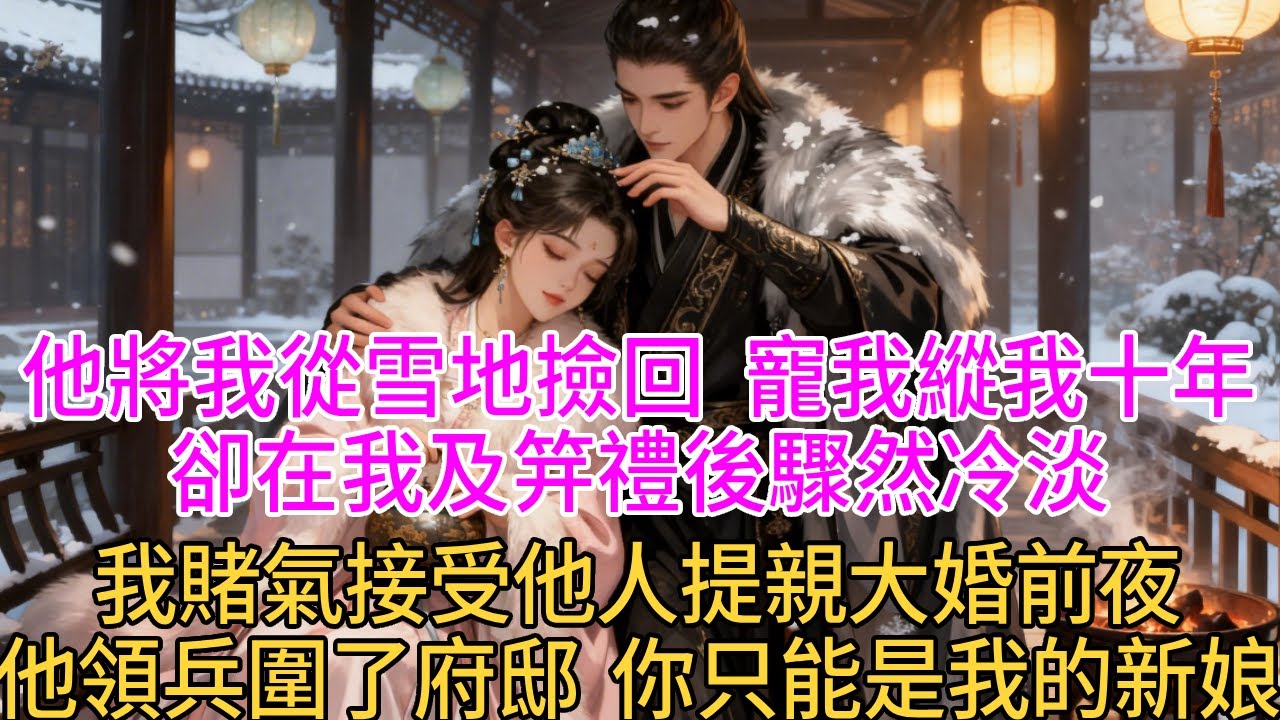 他將我從雪地撿回，寵我縱我十年，卻在我及笄禮後驟然冷淡。我賭氣接受他人提親，大婚前夜，他領兵圍了府邸：“哥哥錯了，你只能是我的新娘。”#古言#甜文#爽文#一世兩相依