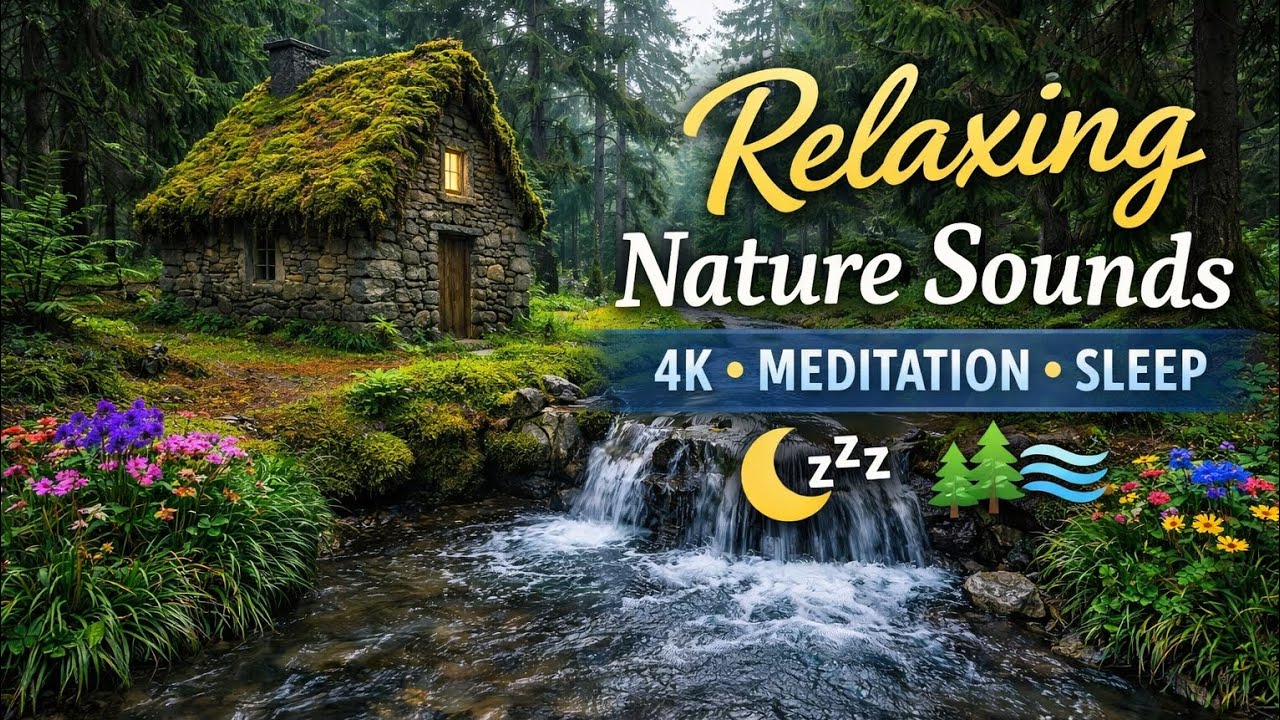 4K Peaceful River in the Forest 🌿 Nature Sounds for Meditation & Yoga