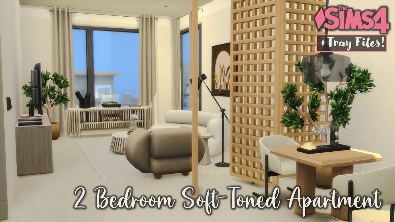 2 Bedroom Soft-Toned Apartment | The Sims 4 Stop Motion Build | + Tray Files 
