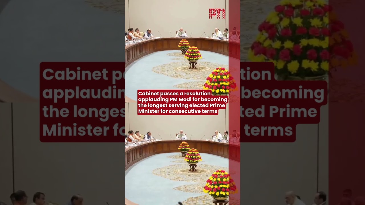 Cabinet passes a resolution applauding PM Modi for becoming the longest serving elected PM