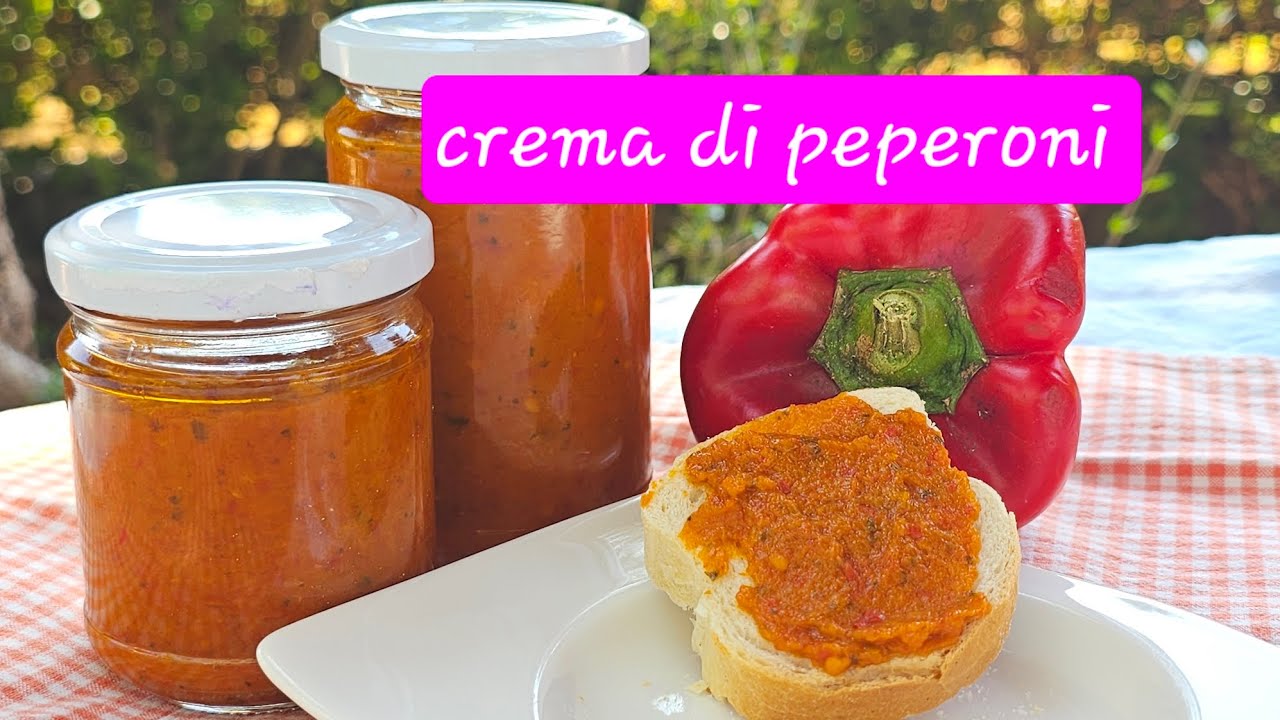 Crema di peperoni per condire la pasta o da spalmare sul pane.