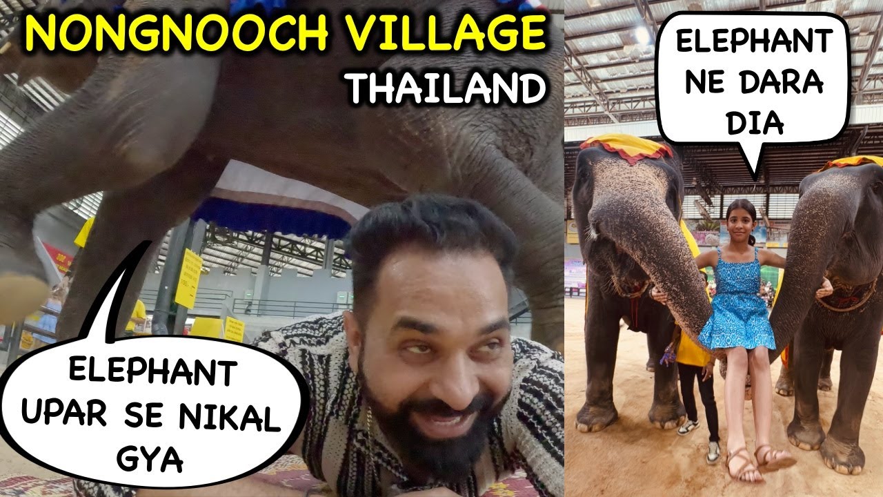 Elephant Papa Ke Upar Se Nikal Gya 😱 | Nongnooch Village | Thailoand Ep. 6