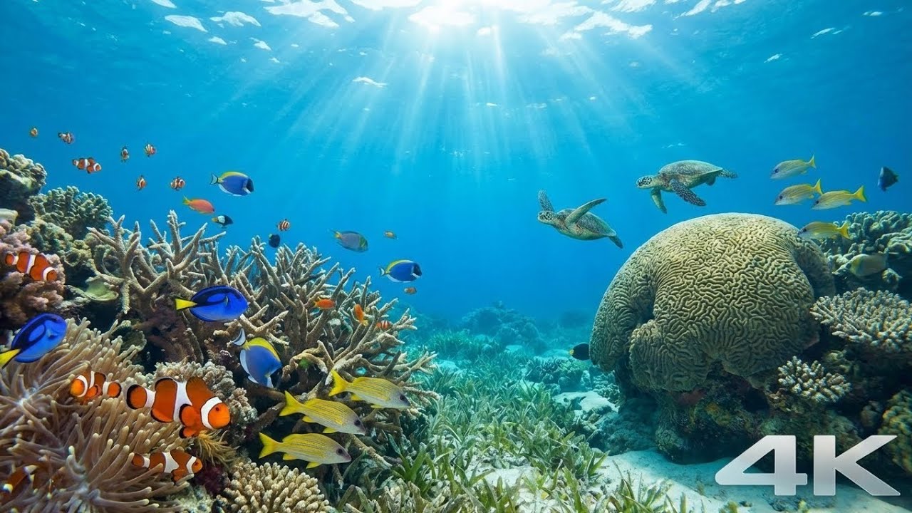Relaxing Sea Life in 4K | Ultra-Realistic Underwater Ocean World