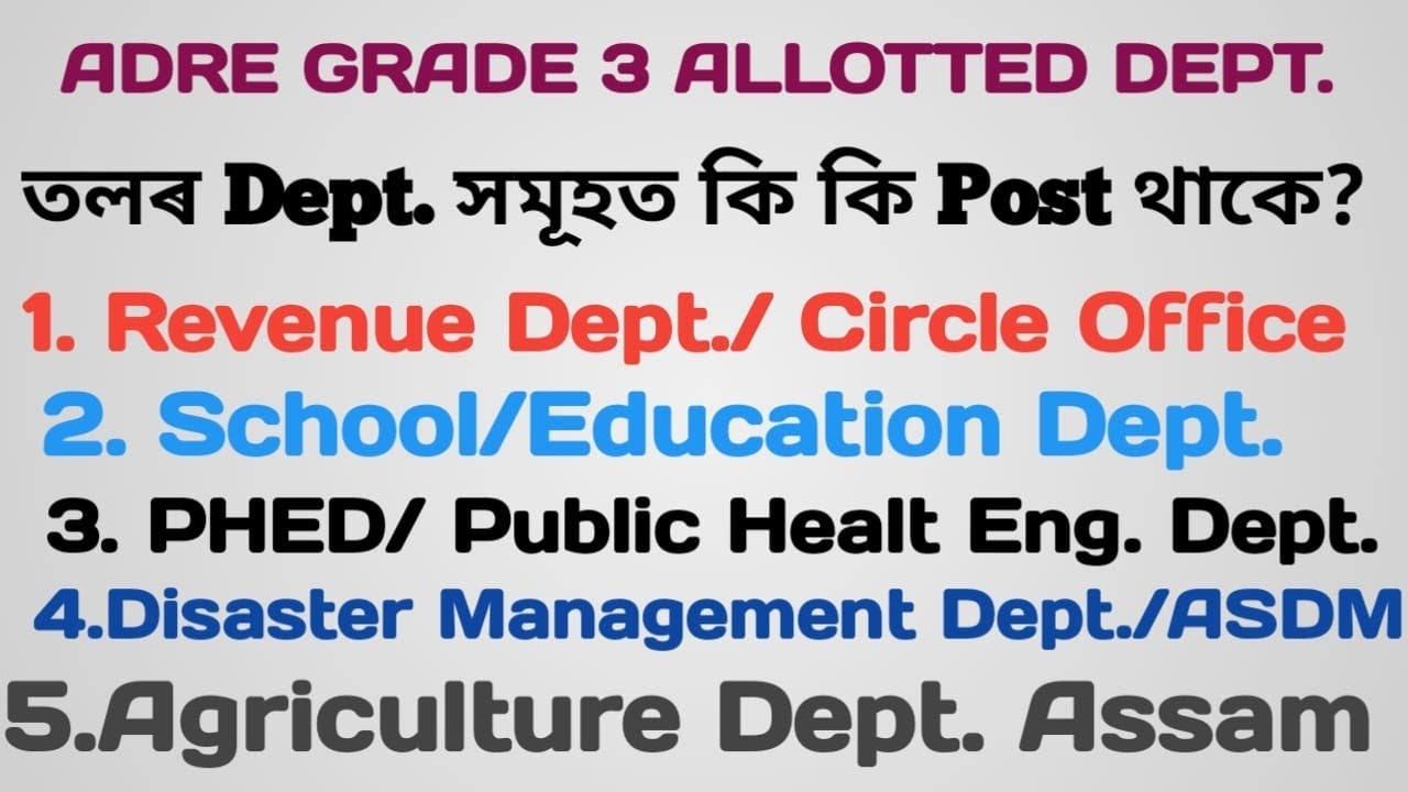 ADRE Department Allocation Result || Department Wise Posts Name With Aj Doley | 
