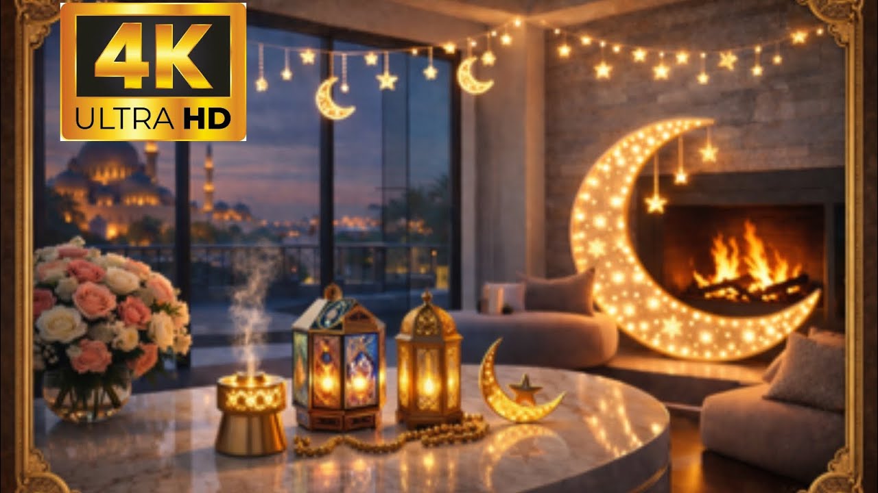 Ramadan cozy Tv wallpaper|vintage frames 4k  /خلفيات شاشةساعتان من الاجواء الرمضانية وقت الافطار🌙