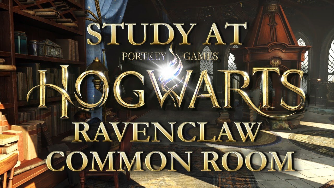 Study in the Ravenclaw Common Room 📘 🌧️| Harry Potter Hogwarts Study Ambience (No Music)