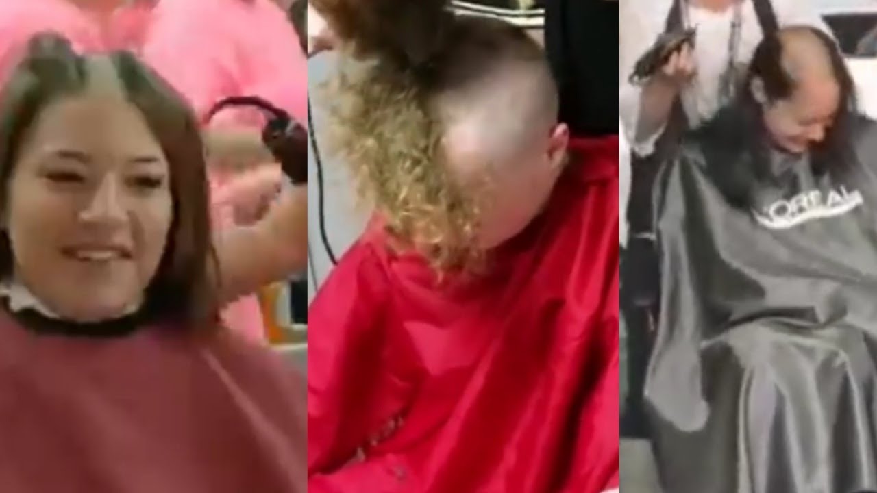 Beautiful girl curly headshave / Amazing girls headshave 2021/