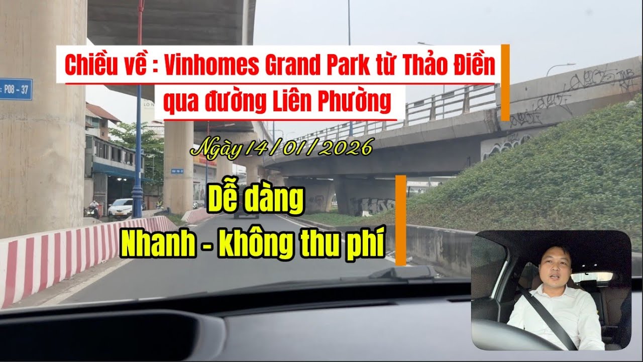 Chiều về Vinhomes Grand Park từ Thảo Điền bằng đường Liên Phường mới tại khu đông TP. Hồ Chí Minh