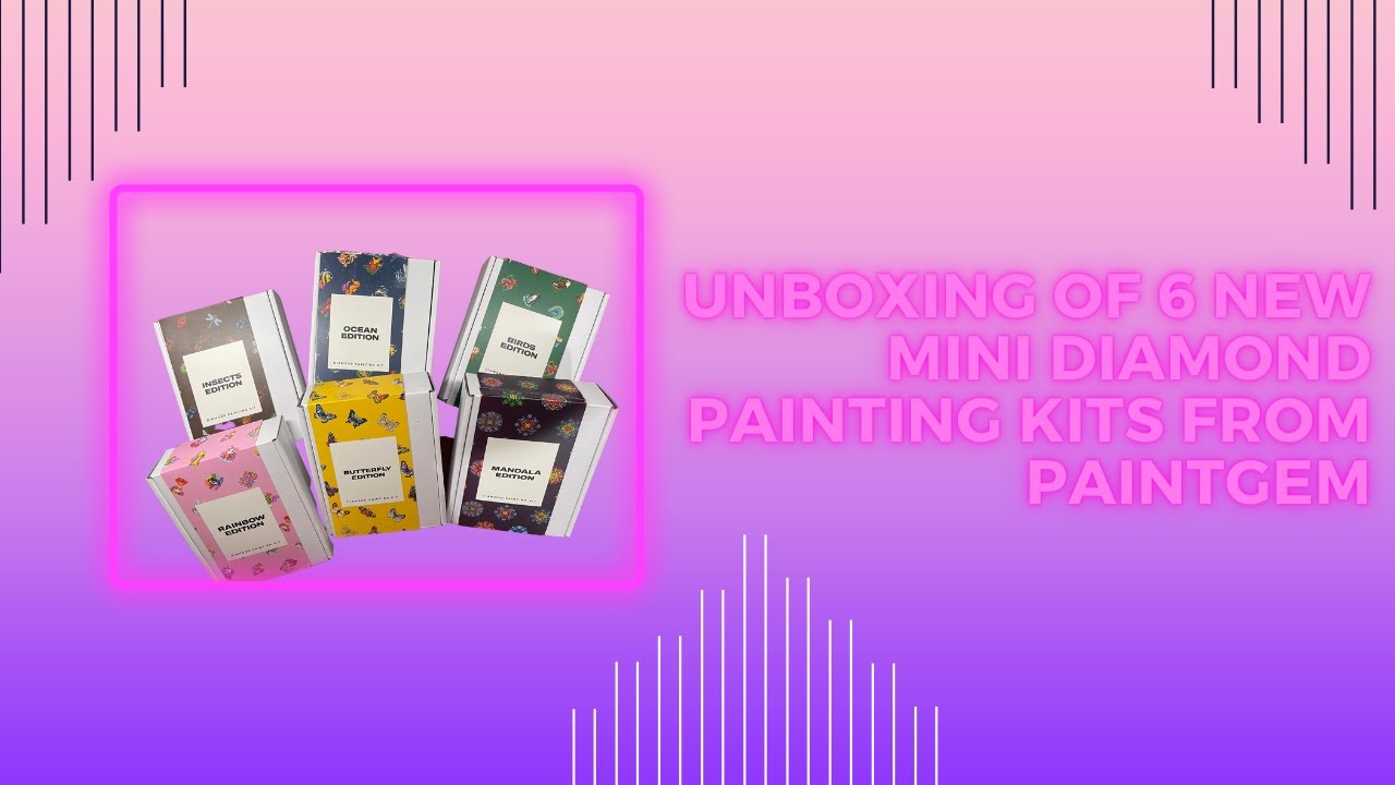 Unboxing of 6 New PaintGem Mini Diamond Painting Kits