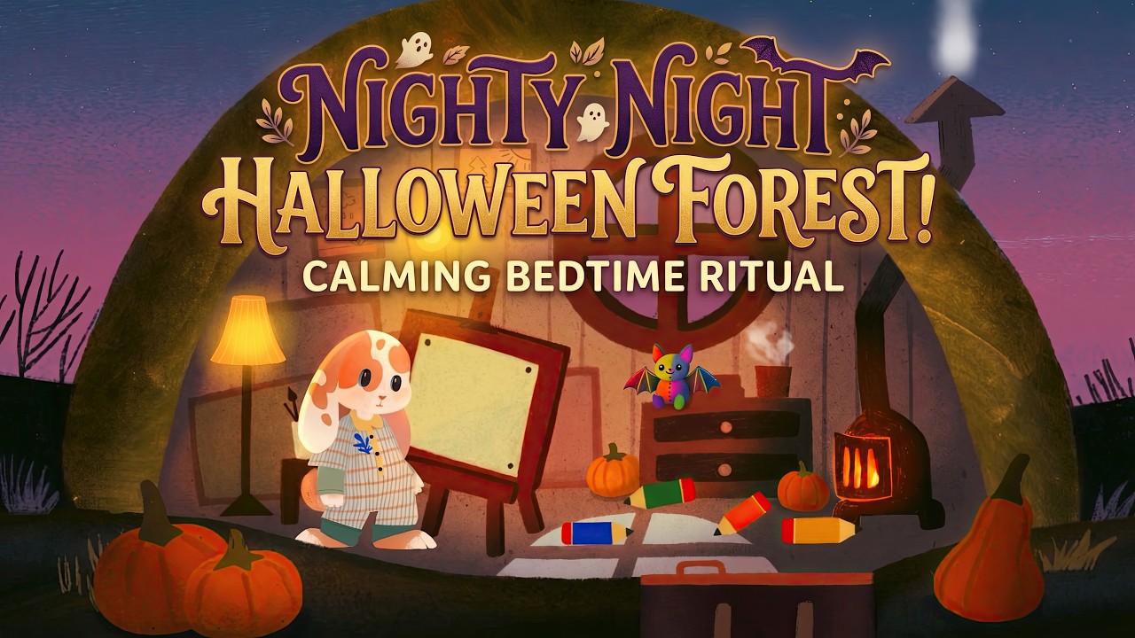 Спокойной ночи, волшебный лес Хэллоуина! 🎃✨ Успокаивающая сказка на ночь для детей | Милые животн...