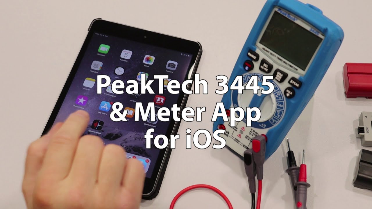 PeakTech 3445 Outdoor Multimeter - iOS Bluetooth Meter App - Deutsch