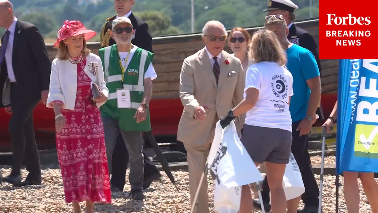 King Charles Joins Beach Clean Up Efforts In The Town Of Deal In Kent, England