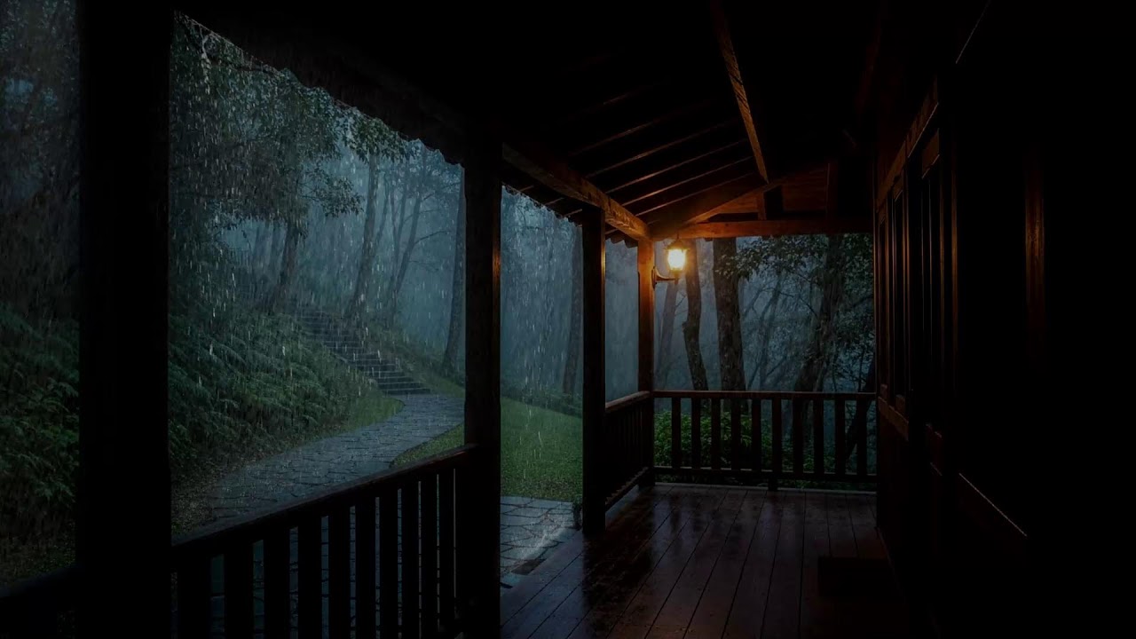 Silence final – Pluie douce continue – Maison entourée de pluie – Lâcher prise 💫🌙