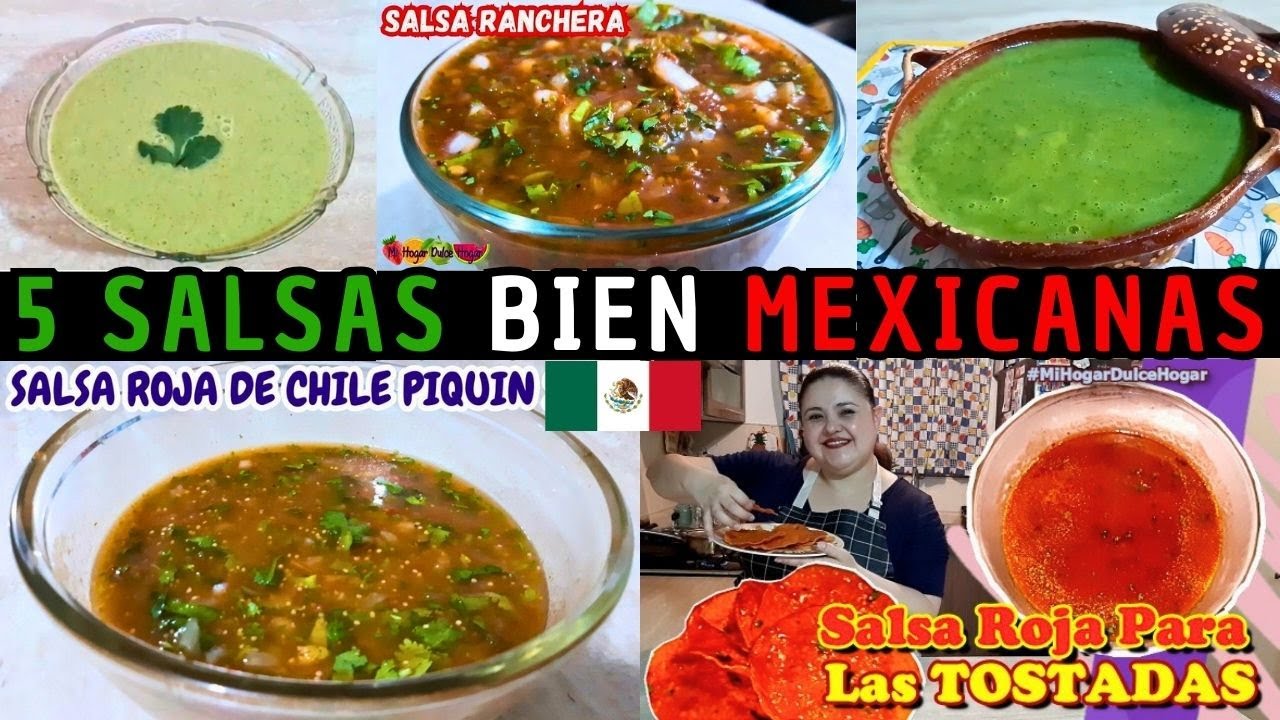 🔥 5 SALSAS MEXICANAS 🌶 🇲🇽 Para Tacos, Tostadas....TODO #mihogardulcehogar #salsa #salsas