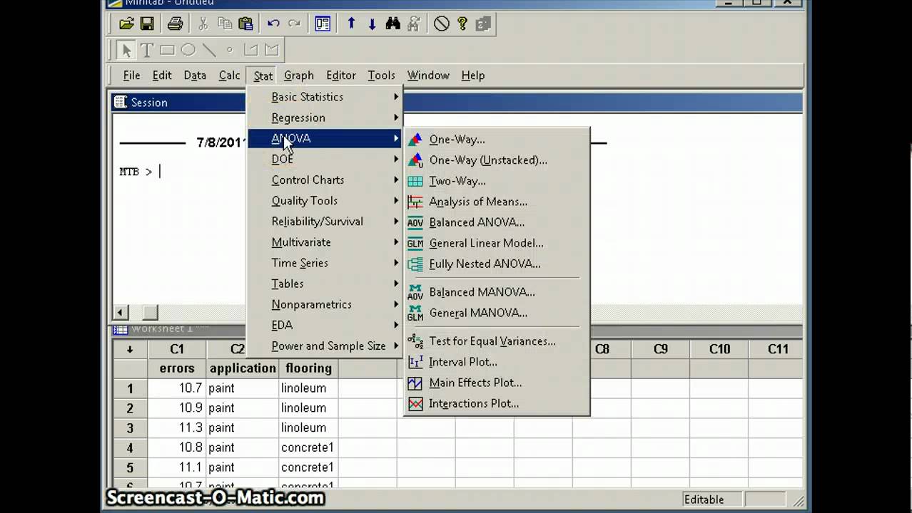 DuPage Statistics: Two-way ANOVA with MINITAB