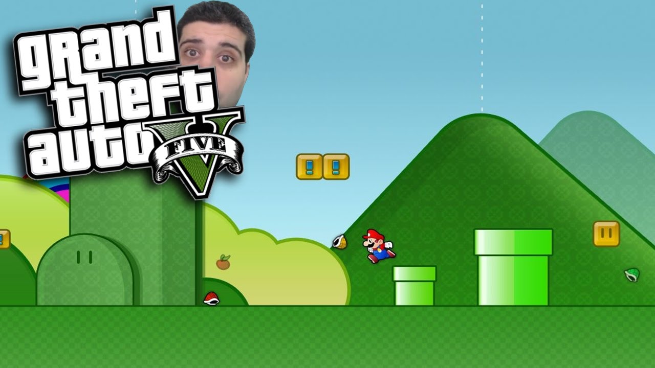 GTA 5 - SUPER MARIO ou GTA V? Recriaram a TELA do MARIO no GTA