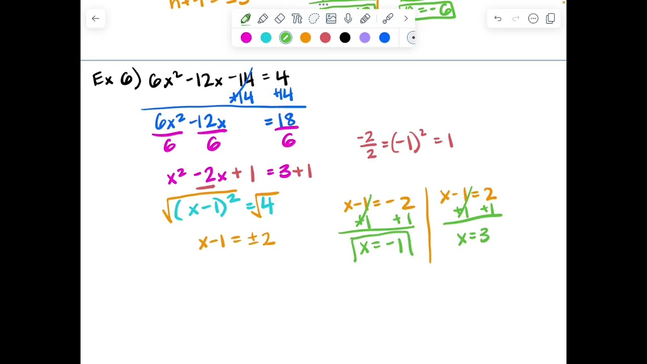 Solving Quadratics by Completing the Square
