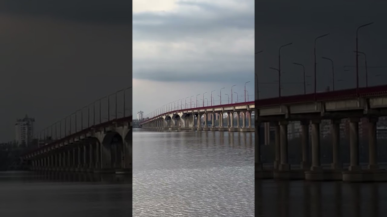 River Dnipro and the central bridge in Dnipro City #dnipro #river #city #bridge #ukraine