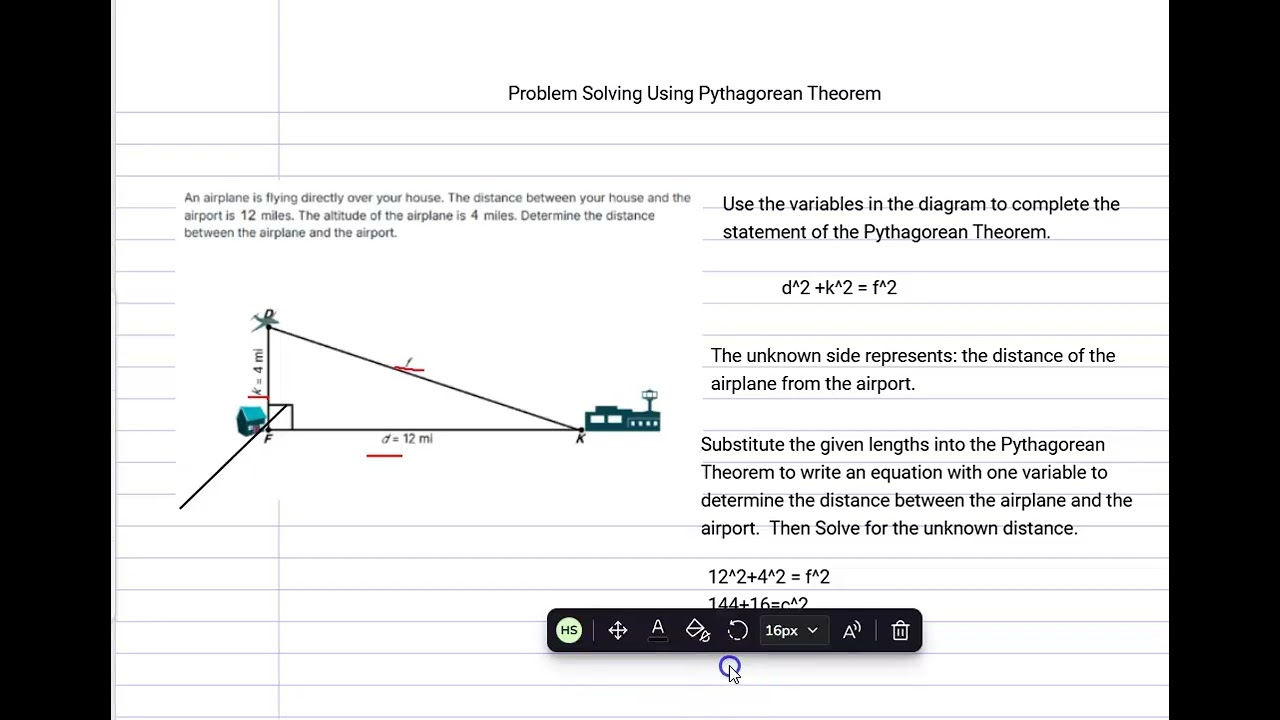 Mathia Applying Pythagorean Theorem