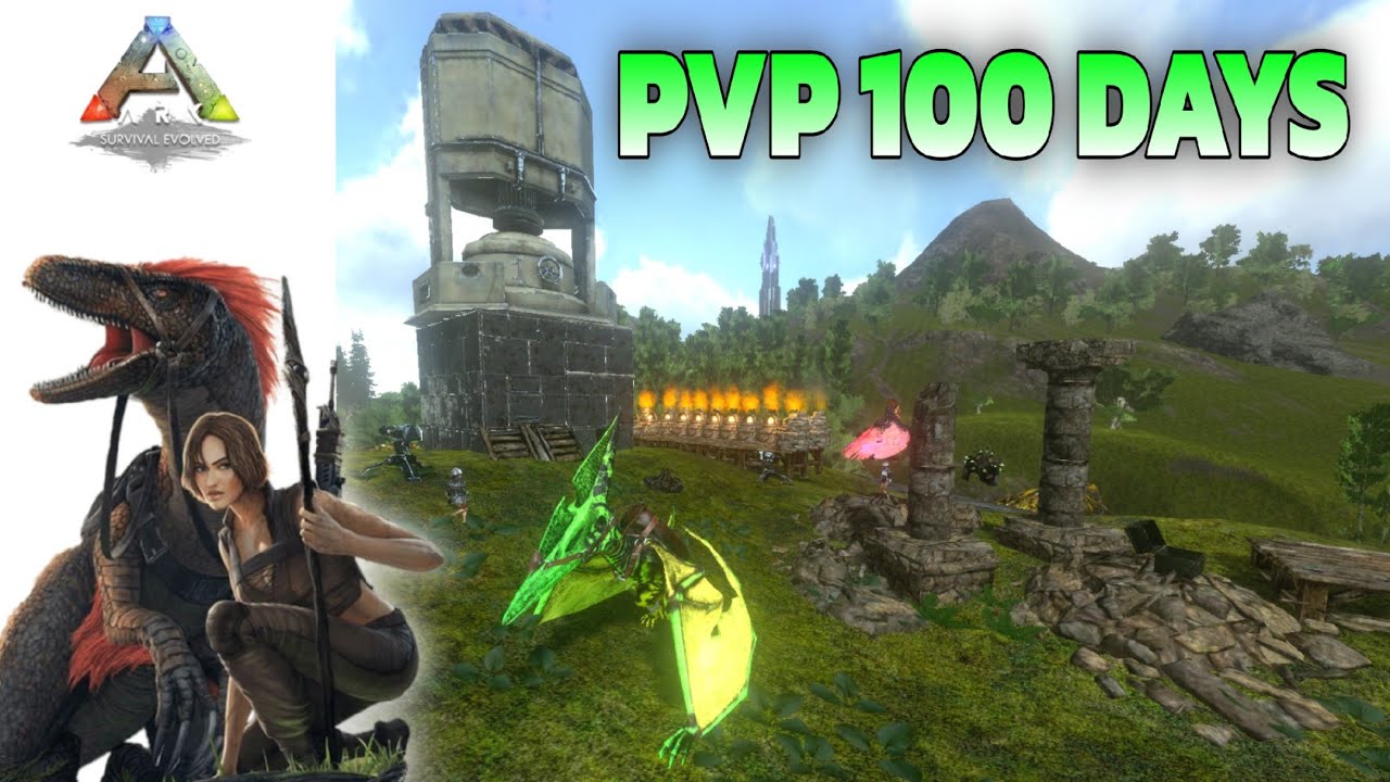 I SURVIVED 100 DAYS PVP ARK MOBILE / TAMING AND BASE UPDATED AND RAIDING