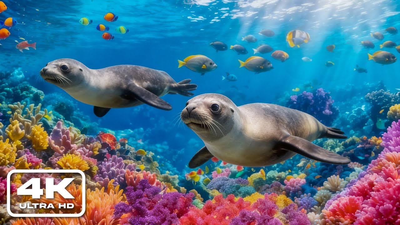 Serene Underwater Creatures in 4K UHD – Soft Marine Life Scenes for Deep Sleep