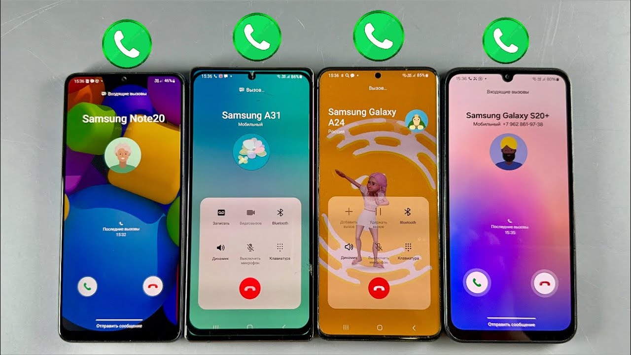 Incoming Outgoing Calls Samsung Galaxy A32 + Samsung Galaxy Note 20 + Samsung Galaxy S20 Plus 