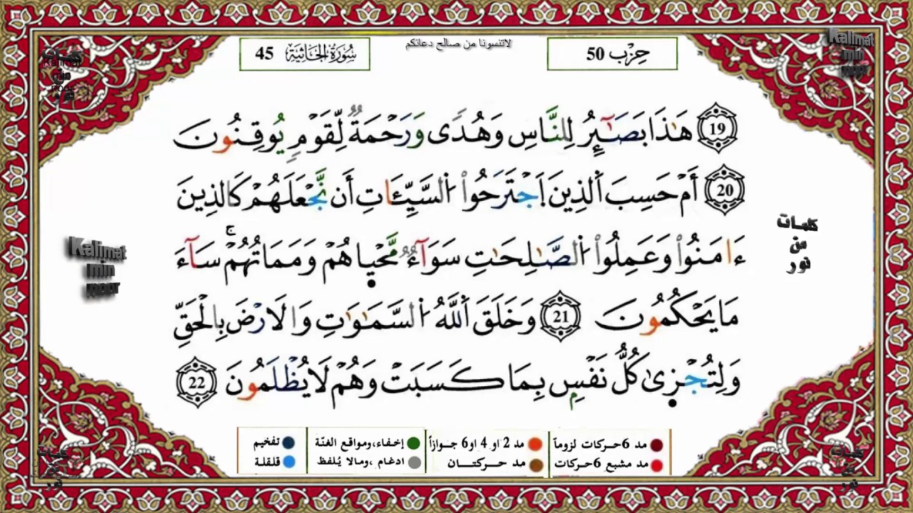 سورة الجاثية برواية ورش القارئ ياسين الجزائري