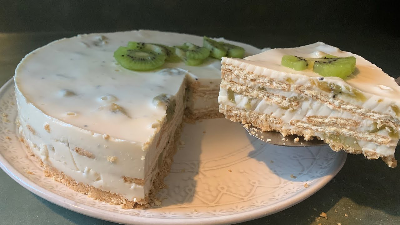 Postre de yogurt y kiwi 🥝 sin horno súper delicioso