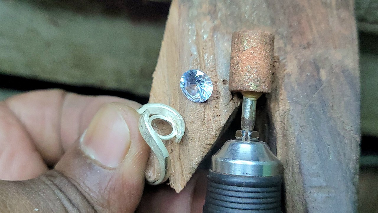 Diamond 💎 silver ring making process ! How to make a silver ring design