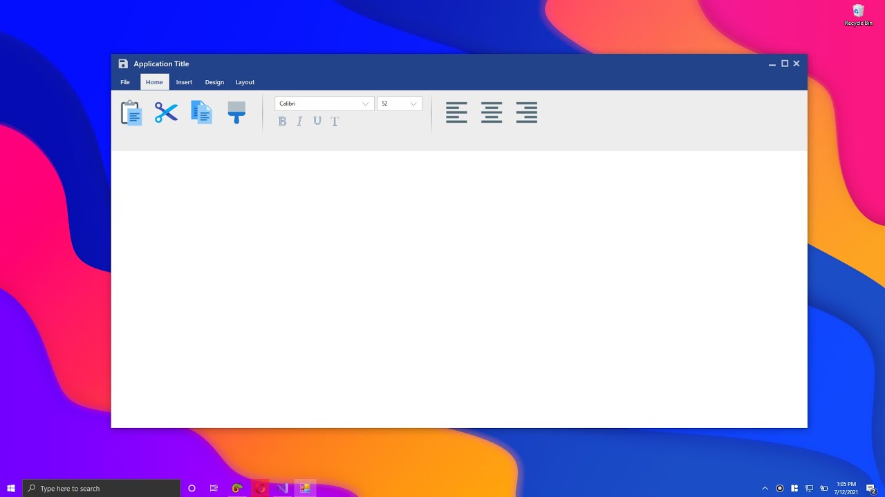 Ms Office Inspired Ribbon UI -  Winforms C# Bunifu UI