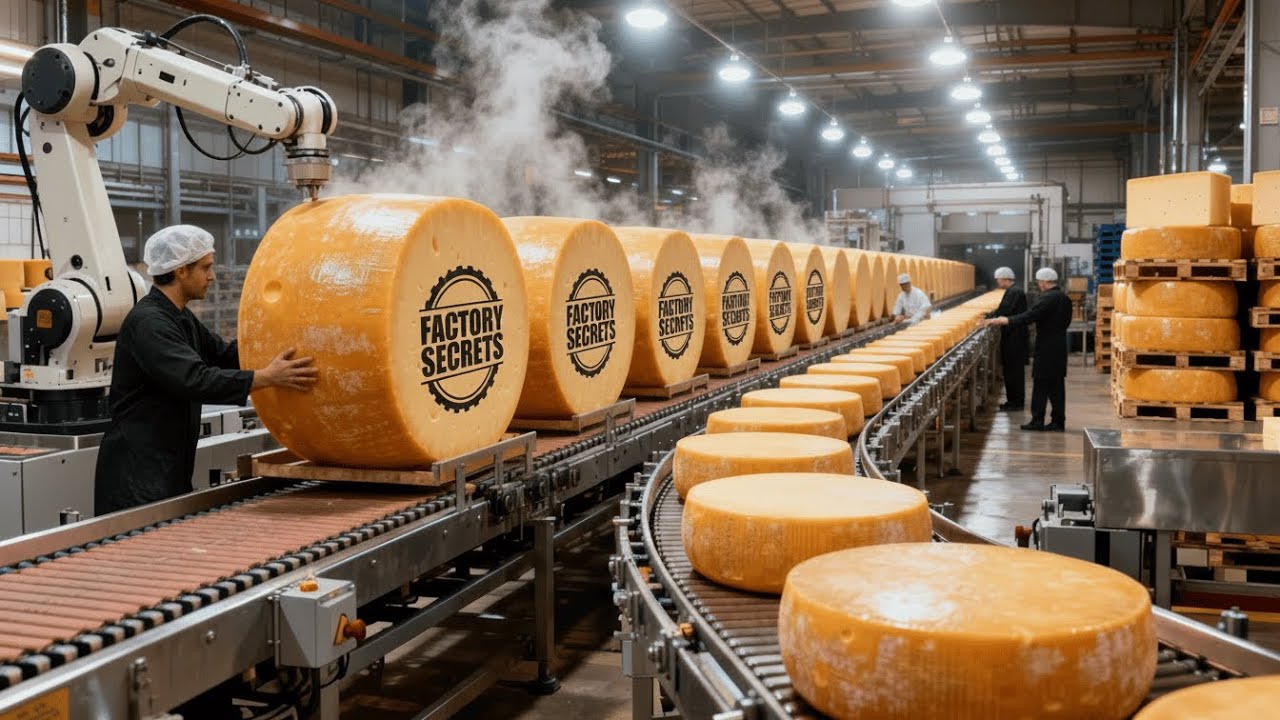 Inside a Modern Cheese Factory – How Fresh Milk Becomes Aged Cheese Blocks (Full Process)