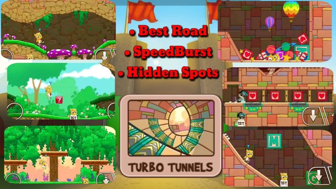 • Fun Run 3 Arena • TURBO TUNNELS | BEST ROAD, SPEEDBURST & HIDDEN SPOTS!