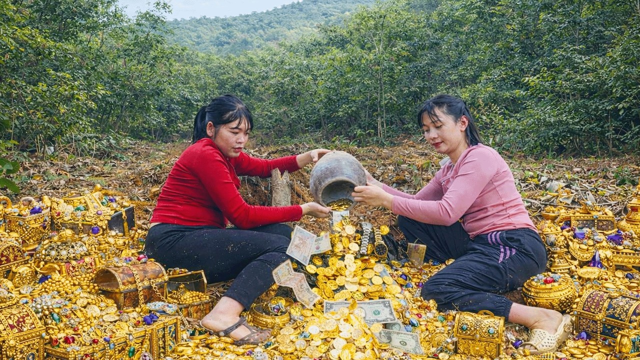 Poor Girl Shocked After Digging Up a Massive Hidden Treasure with Ban An
