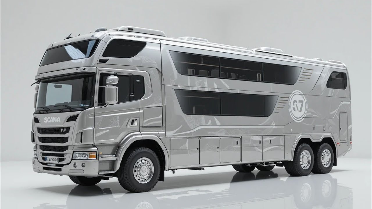 Роскошный двухэтажный автодом Scania 6×6 2026 года выпуска | 4 спальни, серый цвет, передвижной о...