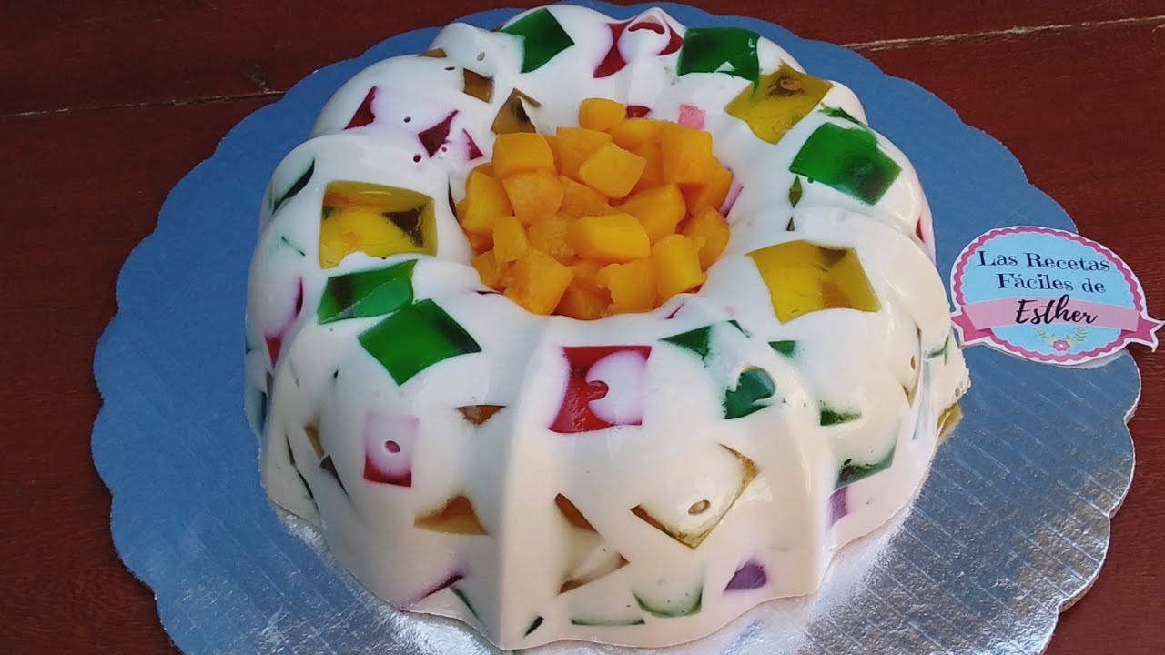 Gelatina de mosaico con queso crema ¡FÁCIL Y DELICIOSA!