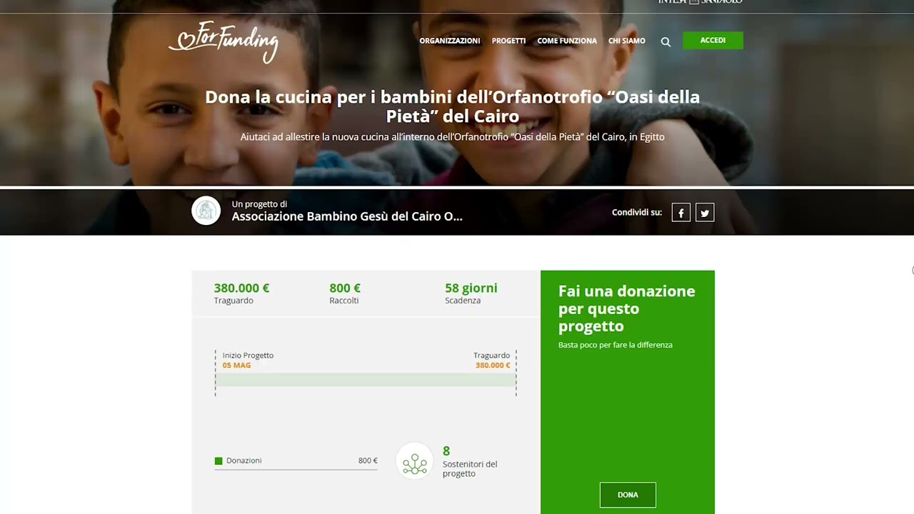 IMPACT il Bene Comune: Associazione Bambino Gesù del Cairo e Intesa SANPAOLO