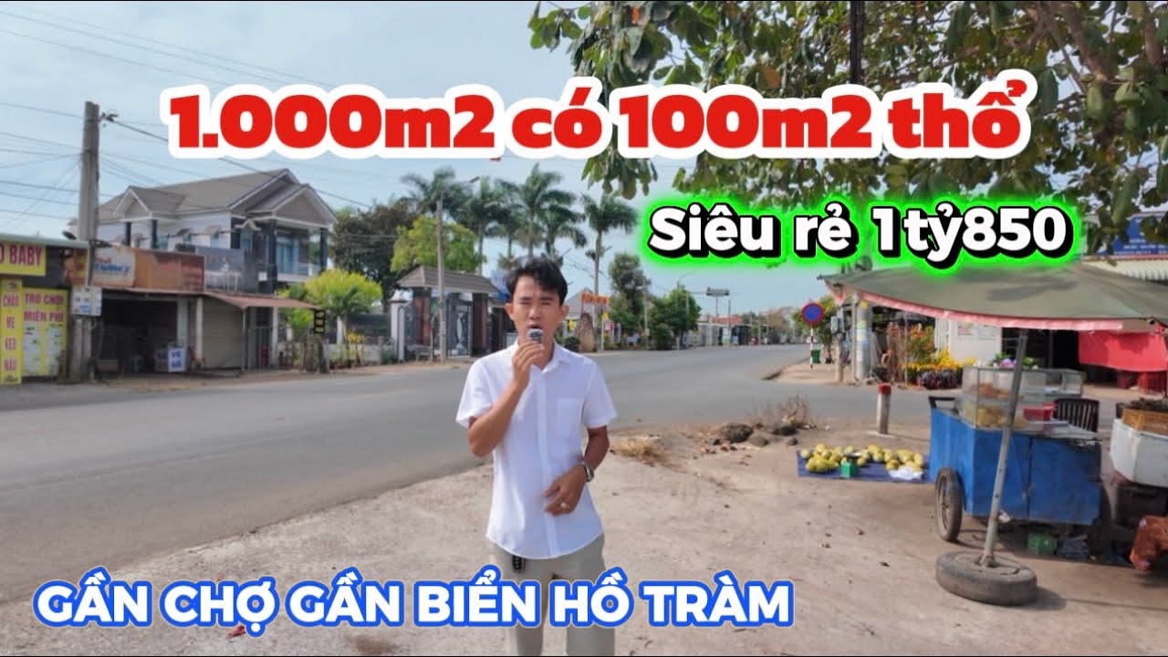 Siêu rẻ 1 sào đất vườn có thổ cư chỉ 1t850 Gần biển Hồ Tràm BRVT #nhavuon #nhadatbaria #datvenbien