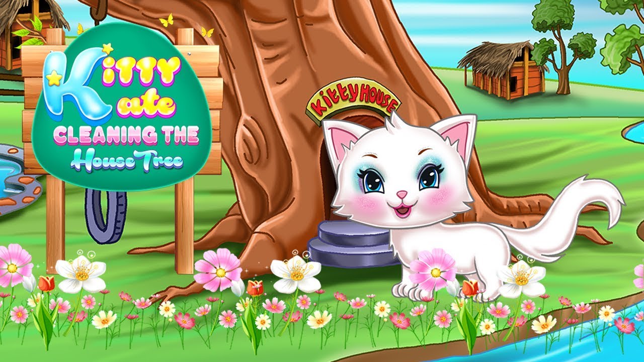 Kitty Kate Cleaning the House Tree