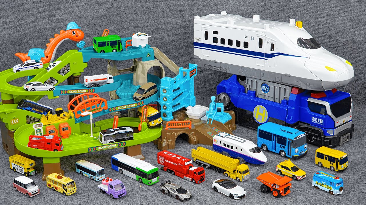 建設車両セット! 恐竜建設工事のおもちゃセットTomica Rocks Rumbling Construction Sites, Dino Construction Building Playset