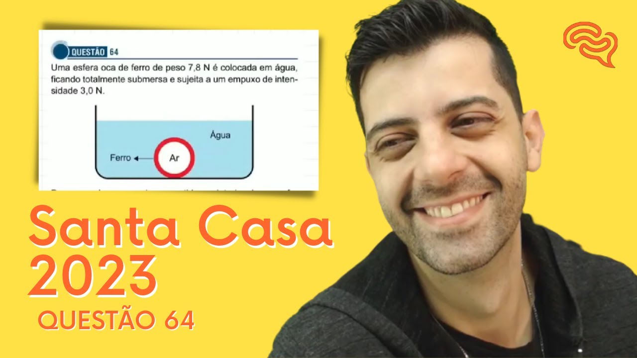 Santa Casa 2023 - Q64 - Uma esfera oca de ferro de peso 7,8 N é colocada em água, ficando totalmente