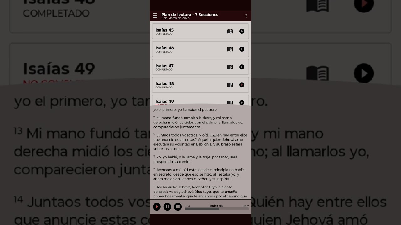 Plan de Lectura - 7 Secciones Reina Valera 1960 La Biblia en un Año 24 de febrero de 2026
