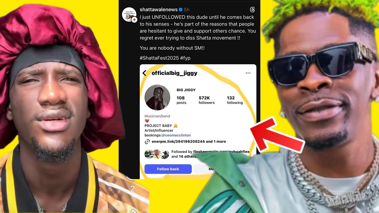 Asem Aba🥹 Shatta Wale unfollow Big Jiggy 